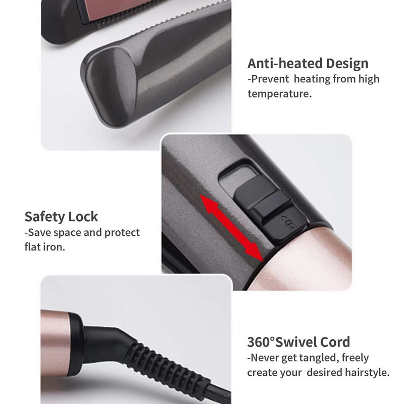 Twist Straightening Professzionális hajvasaló Flat Iron Fashion Styling 2 az 1-ben kerámia PTC gyorsmelegítő hajcsavaró vas hajeszköz