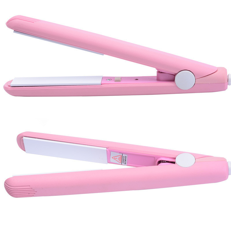 Mini fier de călcat pentru îndreptat părul roz, ceramică, fier plat, instrumente de coafat, ondulator de păr MINI Falt
