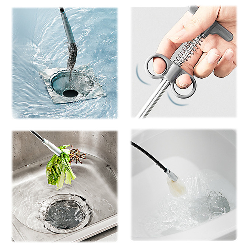 Kanalisatsioonitorude blokeeringu eemaldaja köögivalamu puhastuskonks Vannitoa juuksetoru süvendustööriist Kanalisatsiooni tualettruumi puhastamiseks ummistuse pistiku aukude eemaldamise tööriist