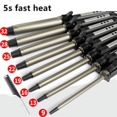 Naujas 19 mm 32 mm profesionalus LED temperatūros ekranas Keraminis plaukų suktukas, garbanojimo geležies ritininis garbanos lazdelės bangavimas plaukų formavimo įrankis 2#