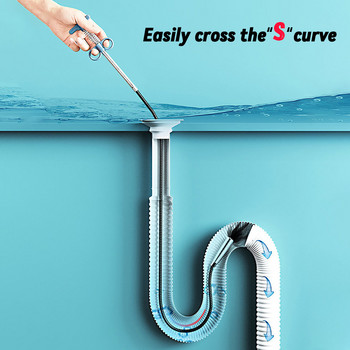60 ιντσών Snake Spring Tube Unblocker Sink Drain Pipe Pipe Dredging Tool Cleaning Αποφράκτης κουζίνας Εργαλεία καθαρισμού μπάνιου
