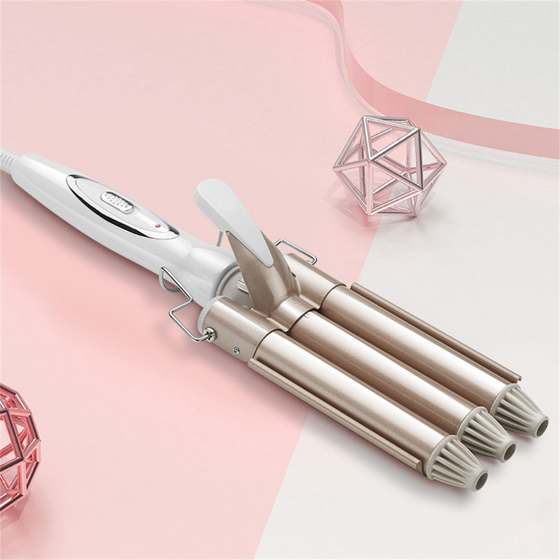 Ondulator profesional din ceramică cu triplu butoi, ondulator de păr, ondulator electric Fier de călcat electric, instrumente de coafat ondulat