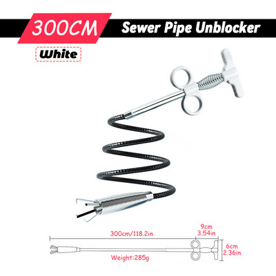 160/200/300cm deblokator kanalizacijskih cijevi Alat za jaružanje cijevi zmijske opruge za kupaonicu Kuhinja Kosa Kanalizacijski umivaonik Alati za čišćenje cjevovoda
