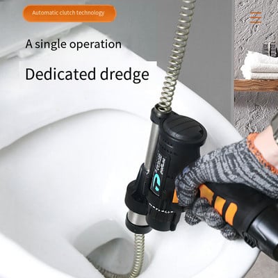 Electric Spring Type Pipe Dredge Machine Household Toilet Drain Clogging Cleaning Tool 0005