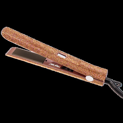 Placă de îndreptat RUCHA Placă de titan Fier de călcat 3D Fier de călcat plutitor Unelte pentru păr ondulat și drept cu cristale Bling