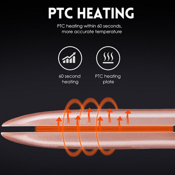 Ισιωτικό μαλλιών Max 230C Pro Τουρμαλίνη Πλωτή πλάκα PTC Ταχεία θέρμανση σε 60 δευτερόλεπτα Χρησιμοποιήστε σγουρό ίσιο εργαλείο κομμωτικής
