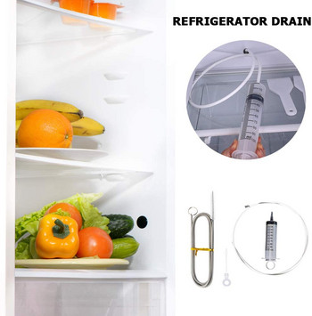 Комплект за почистване на дренаж за хладилник Дълга гъвкава четка за почистване на хладилник Инструмент за драгиране на вода Почистване на водна тръба Четка за бобина