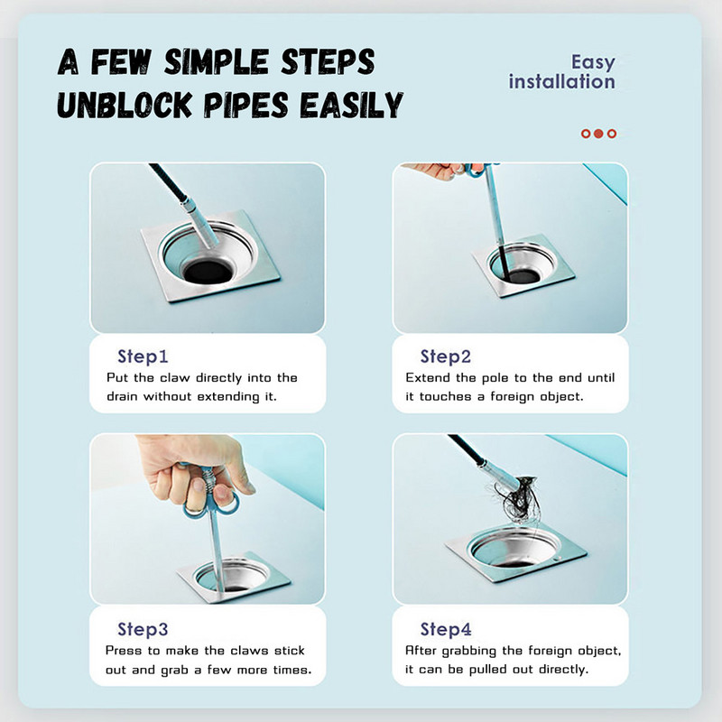 Deblocator de țevi de canalizare 60/90/160CM Dispozitiv de dragare a țevii cu arc de șarpe Instrument pentru bucătărie, baie, pentru păr, chiuvetă, instrumente de curățare a conductelor