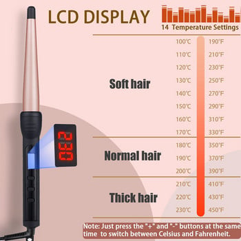 Σίδερο για μπούκλες Ηλεκτρικό κεραμικό ραβδί για μπούκλες για σίδερο μαλλιών Επαγγελματικά εργαλεία για σγουρά μαλλιά κωνικό