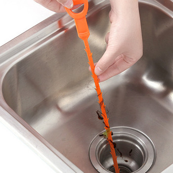 Кука за почистване на кухненска мивка Инструмент за отпушване на канализационна тръба Snake Spring Pipe Инструмент за драгиране Инструмент за почистване на канализация в кухня Аксесоари
