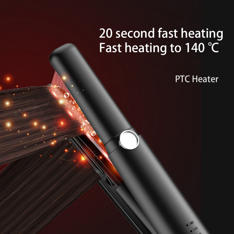 Mini pegla za kosu USB Recharge Bežični keramički alat za oblikovanje Uvijač Flat Dry Straighter 2022 Novo uvijače za kosu