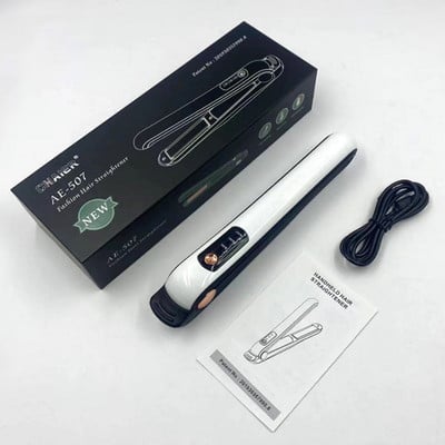 USB-s hajvasaló kerámia 2 az 1-ben professzionális vezeték nélküli hajvasaló és hajcsavaró, újratölthető vezeték nélküli