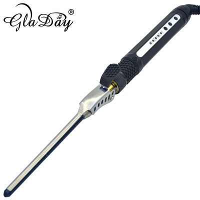 Ondulător de păr pentru bărbați, ceramică, 7 mm, baghetă de ondulare a părului, păr mic, ondulatori de păr ondulat adânc, role, ondulator, rotativ la 360 de grade