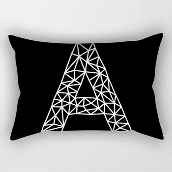 30*50 см обикновени черни и бели геометрични декоративни калъфки за възглавници Полиестерна калъфка за възглавница Геометрична решетка на точки Калъфка за възглавница