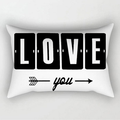 Fete de pernă decorative geometrice alb-negru simple, 30*50cm, husă de pernă geometrică cu grilă punctată, poliester