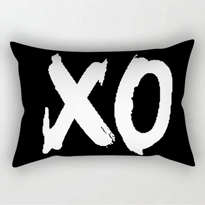 Fete de pernă decorative geometrice alb-negru simple, 30*50cm, husă de pernă geometrică cu grilă punctată, poliester