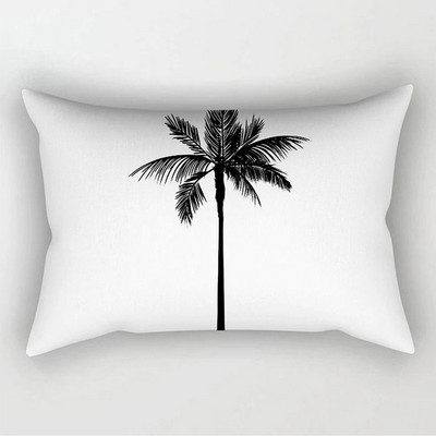 Fete de pernă decorative geometrice alb-negru simple, 30*50cm, husă de pernă geometrică cu grilă punctată, poliester