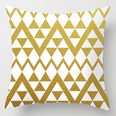 45*45cm Geometric Series Barackbőr átölelő párnahuzat Luxus arany dekoratív párnahuzat Otthoni kanapé kidobható párnahuzat Otthoni dekoráció
