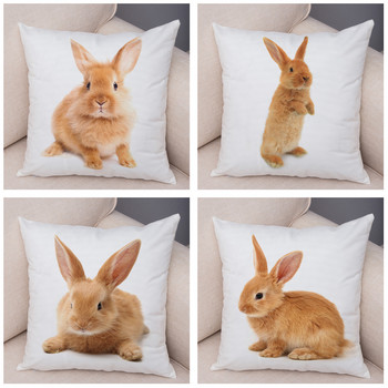 Διακόσμηση σπιτιού Cute Rabbit Μαξιλαροθήκη Καναπές Παιδικό Δωμάτιο Cute Pet Animal Print Κάλυμμα μαξιλαριού Πολυεστέρας 45x45cm