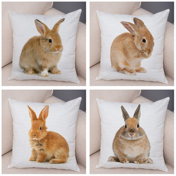 Διακόσμηση σπιτιού Cute Rabbit Μαξιλαροθήκη Καναπές Παιδικό Δωμάτιο Cute Pet Animal Print Κάλυμμα μαξιλαριού Πολυεστέρας 45x45cm