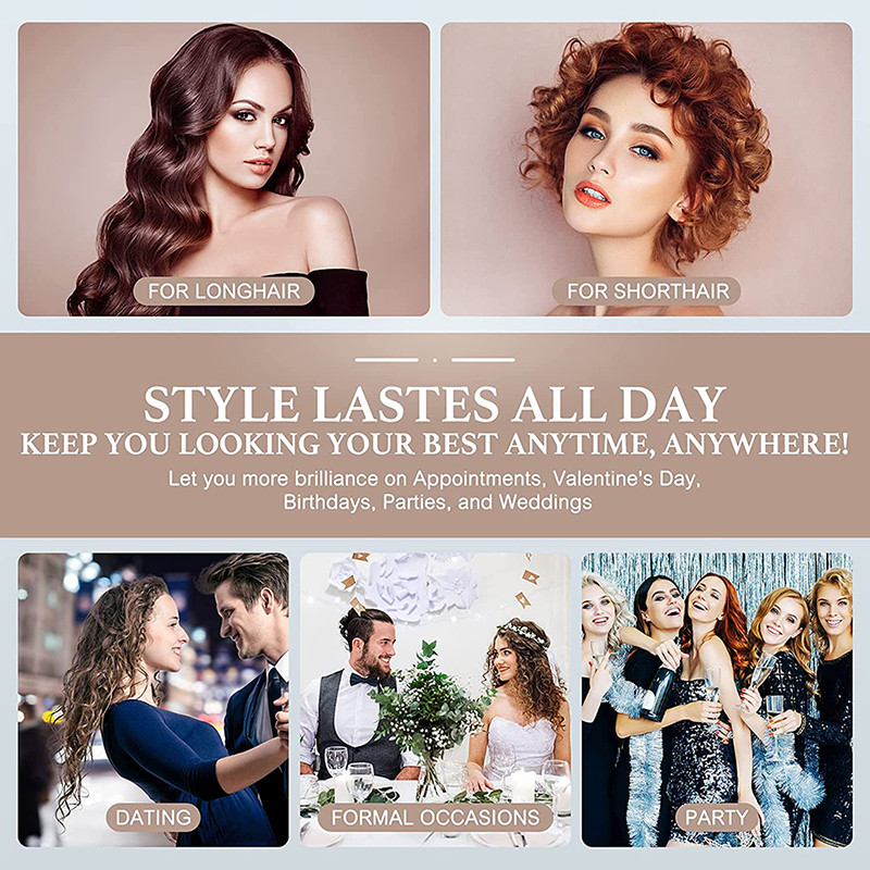 Mini ondulator de păr cu triplu butoi Fier de ondulat profesional Fier de călcat ondulat de păr Fier electric de ondulare Salon Wave Roller Coafarea părului