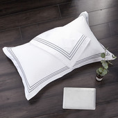 2db/Szett Luxus 100% Egypt Cotton Embroidery 5 csillagos Hotel Párnahuzatok párnahuzat Fehér párnahuzat egy pár 50*80 55*85cm