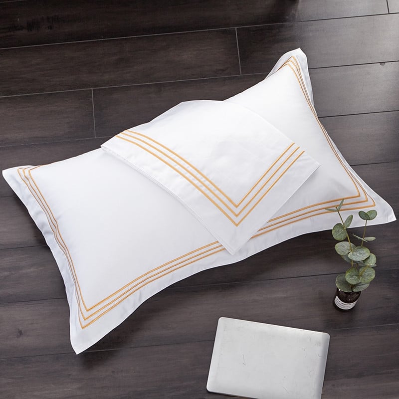 2db/Szett Luxus 100% Egypt Cotton Embroidery 5 csillagos Hotel Párnahuzatok párnahuzat Fehér párnahuzat egy pár 50*80 55*85cm