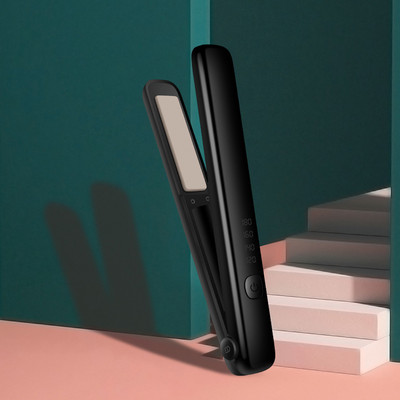 USB újratölthető, hordozható mini vezeték nélküli hajvasaló Hajsütővas, kétcélú, négysebességes, hőmérsékletszabályozó hajvasaló