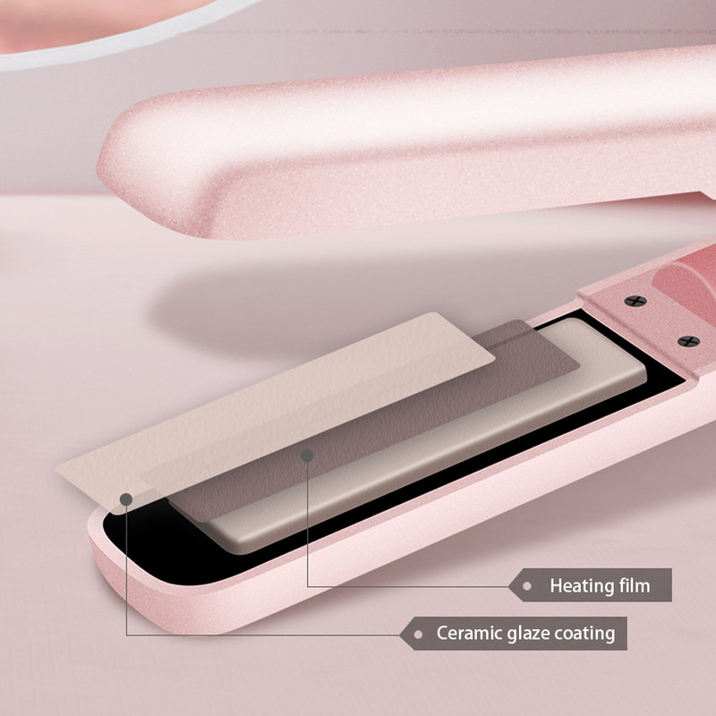 USB újratölthető, hordozható mini vezeték nélküli hajvasaló Hajsütővas, kétcélú, négysebességes, hőmérsékletszabályozó hajvasaló