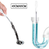 45cm/65cm Fleksibilni odvod Hair Snake Clog Remover Umivaonik Čistač kupaonske kade Četka za odvod Odvodna cijev Alat za čišćenje jaružanja