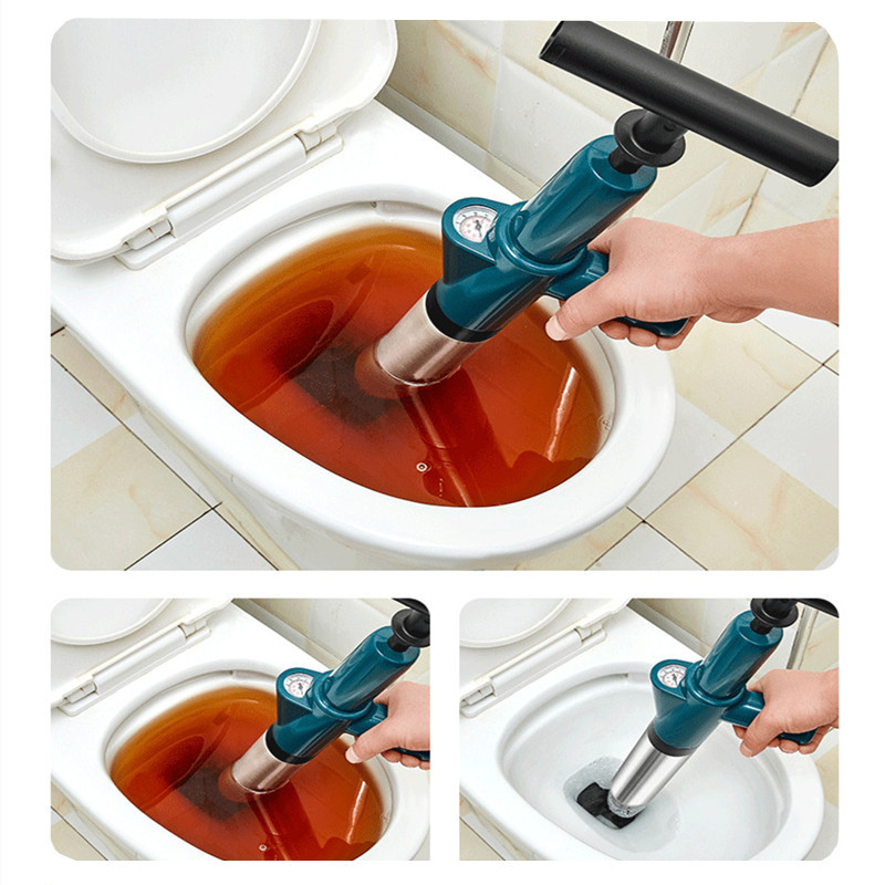 Besplatna dostava Klip za WC školjku Stroj za jaružanje cijevi na napuhavanje Otčepljujte kanalizacijski sudoper Kućanski visokotlačni pneumatski alat