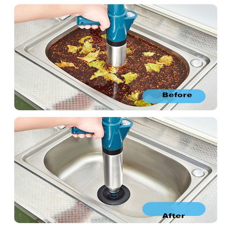 Besplatna dostava Klip za WC školjku Stroj za jaružanje cijevi na napuhavanje Otčepljujte kanalizacijski sudoper Kućanski visokotlačni pneumatski alat