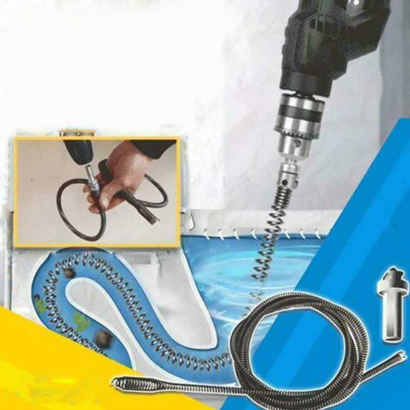 Комплект инструменти за драгиране на тръби Драгираща пружина Устройство за драгиране на тръби Канализация Тоалетна Кухненски канализатор Инструменти за отстраняване на запушени тръби