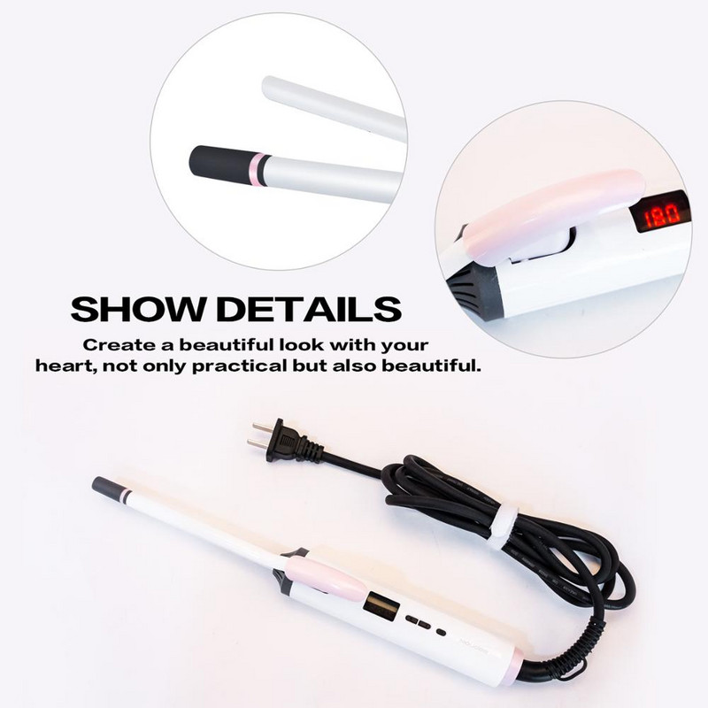 3/8 inčni mali rotirajući uvijač za kosu 9 mm Spin uvijač za kosu tanki štapić za uvijanje kose za mušku kratku kosu keramička muška kosa zatalasana