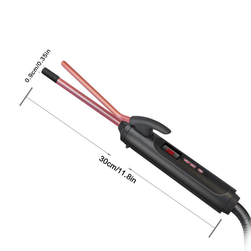 3/8 inčni mali rotirajući uvijač za kosu 9 mm Spin uvijač za kosu tanki štapić za uvijanje kose za mušku kratku kosu keramička muška kosa zatalasana