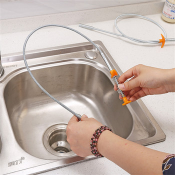 60/85cm Инструменти за драгиране на пружинни тръби Drain Snake Cleaner Sticks Clog Remover Кухненска мивка Unblock Cleaning Инструменти за драгиране на канализация