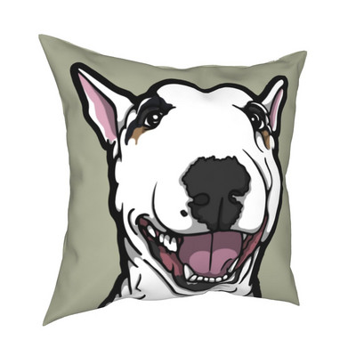 Otthoni dekoráció Vicces aranyos bullterrier mintás nyomat párnahuzat poliészter párnahuzat dekor 45x45cm