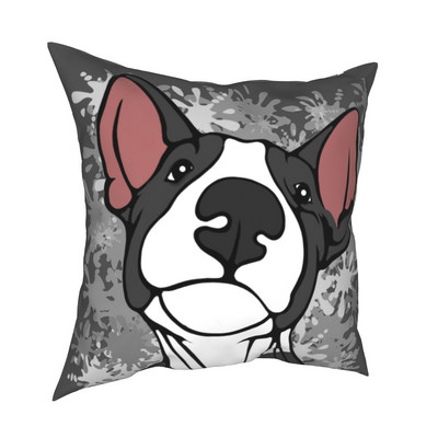 Otthoni dekoráció Vicces aranyos bullterrier mintás nyomat párnahuzat poliészter párnahuzat dekor 45x45cm