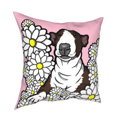 Otthoni dekoráció Vicces aranyos bullterrier mintás nyomat párnahuzat poliészter párnahuzat dekor 45x45cm