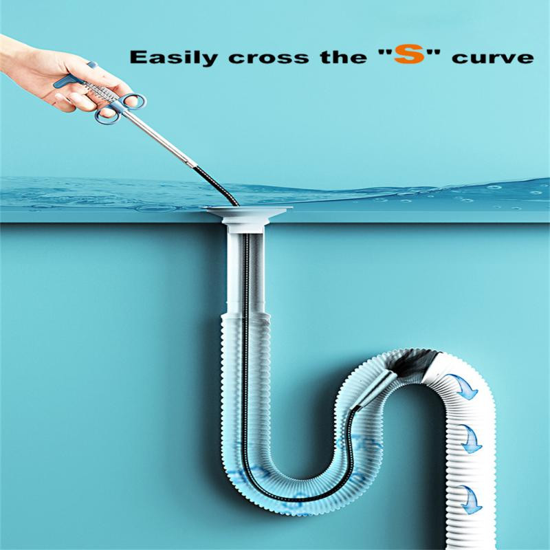 Fleksibilna kandža za sudoper Pick Up Kuhinjski alati za čišćenje Cjevovod Dredge Sudoper Četka za kosu Čistač Bend Alat za sudoper s opružnim držačem