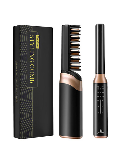 Ispravljač brade Bežični češalj za bradu i ravnanje kose Češalj za ravnanje kose za muškarce Punjiva četka za kosu