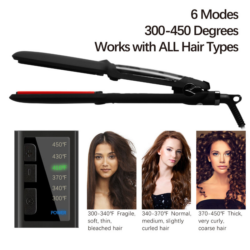 ÚJ LCD Ultrahangos Infravörös Gőz Lapos Vas Hajápoló Hideg Iron Recover Hair Sérült Smoothly Hairkezelő Hajegyenesítő