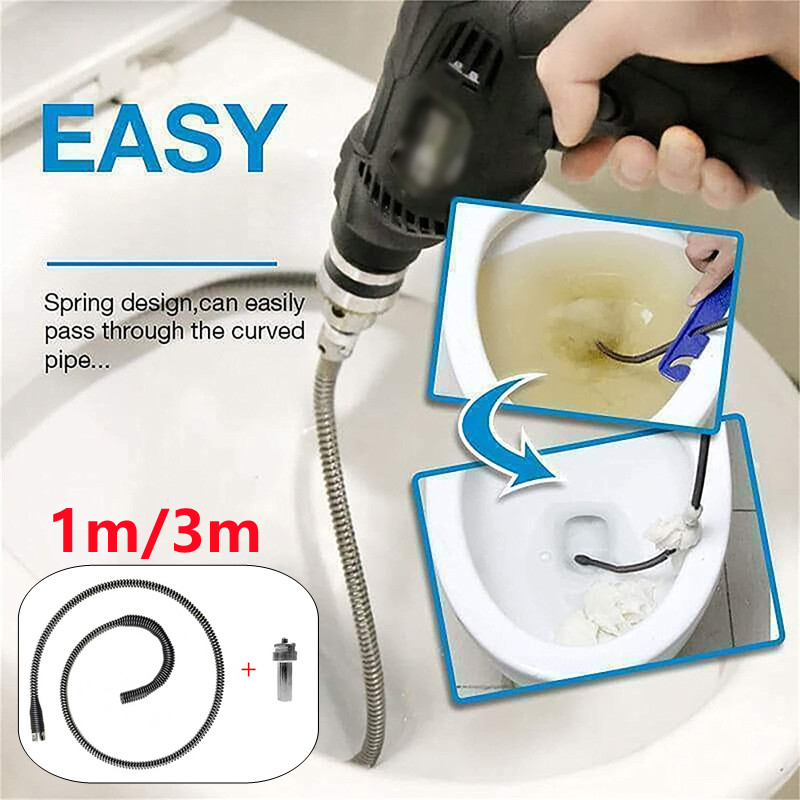 Alat za jaružanje cijevi od 1/3 m Opružna cijev Deblokada kanalizacijskih cijevi Čistač kupaonskih kuhinjskih odvoda Umivaonik Alat za uklanjanje začepljenih cijevi