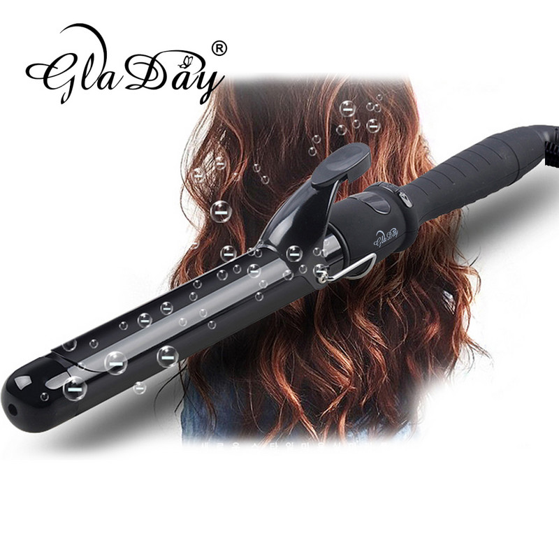 Keraminis plaukų suktukas 38 mm plaukų formavimo įrankiai LCD garbanojimo geležis Skaitmeninės magiškos garbanojimo lazdelės lygintuvai
