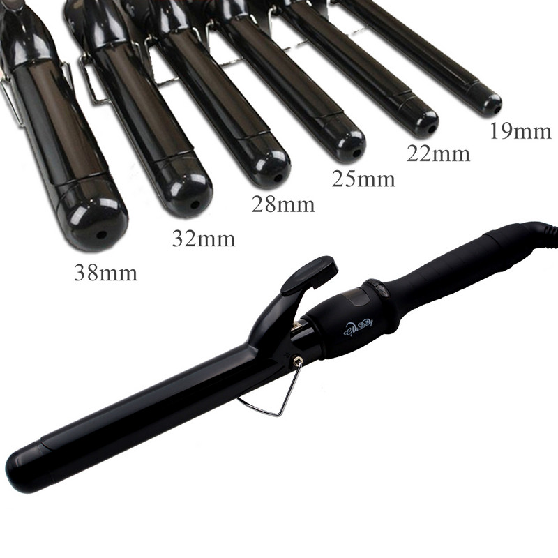 Keraminis plaukų suktukas 38 mm plaukų formavimo įrankiai LCD garbanojimo geležis Skaitmeninės magiškos garbanojimo lazdelės lygintuvai