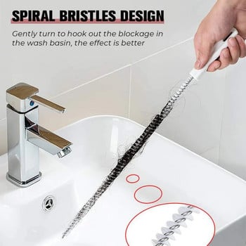 Βούρτσα καθαρισμού αποχέτευσης νεροχύτη Εργαλείο καθαρισμού οικιακής αποχέτευσης Hair Catcher για μπάνιο κουζίνα TS1 Ευέλικτο αλλά ανθεκτικό