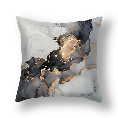 Szürke arany színű márvány párnahuzat Bloom Rock mintás poliészter párnahuzat 45x45 cm kanapé hálószoba patchwork párnahuzat