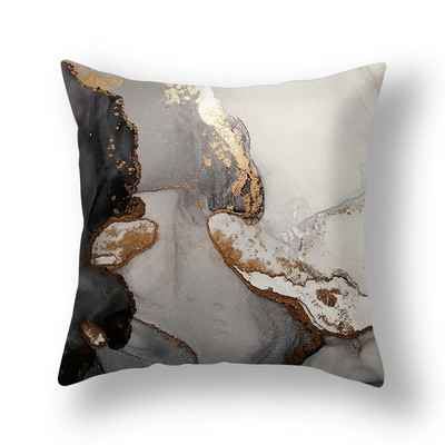 Szürke arany színű márvány párnahuzat Bloom Rock mintás poliészter párnahuzat 45x45 cm kanapé hálószoba patchwork párnahuzat
