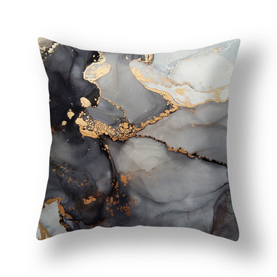 Szürke arany színű márvány párnahuzat Bloom Rock mintás poliészter párnahuzat 45x45 cm kanapé hálószoba patchwork párnahuzat