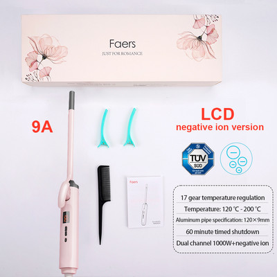 Hajcsavaró negatív ionok mini hajsütővas LCD gyapjútekercs kerámia hajsütőpálca kis krimpelő vas 9mm/13mm/16mm hajformázó eszköz
